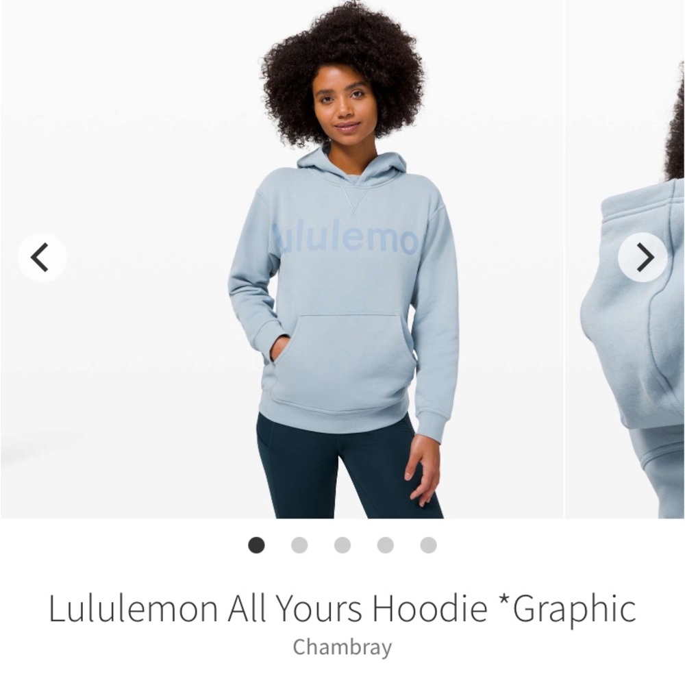 LuluLemon All Yours Graphic Hoodie | Size 6 Chambray